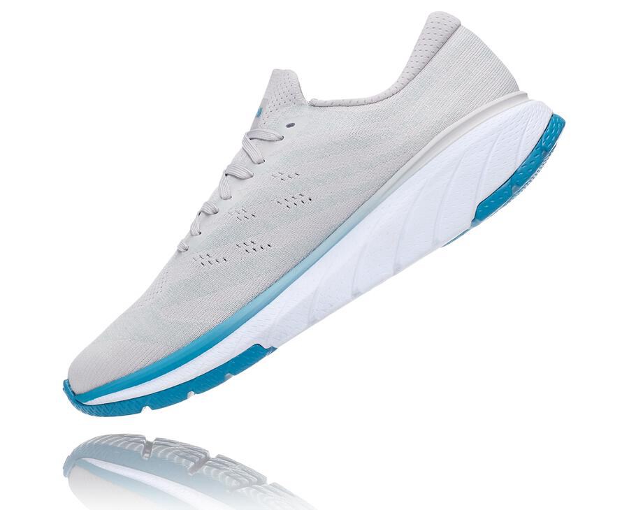 Hoka One One Running Shoes Mens White/Blue - Cavu 3 - 39142PBQC